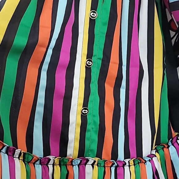 Caroline Constas Bella Striped Mini Puff Sleeve Mini Dress - Picture 8 of 12